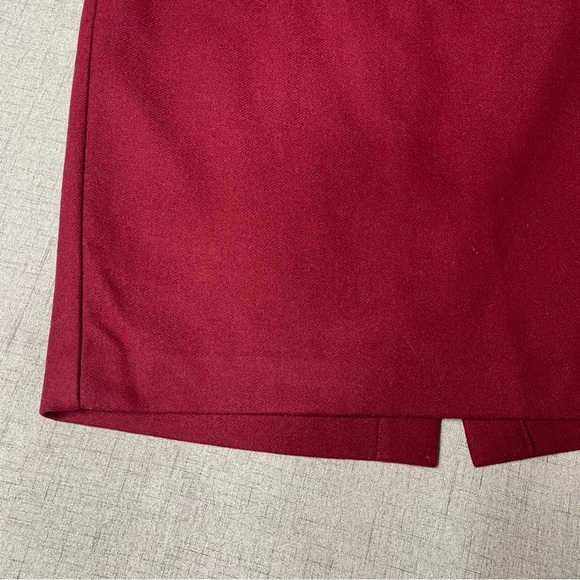 J. Crew Wool Straight Pencil Skirt Red Maroon 8 Medium - Picture 4 of 8